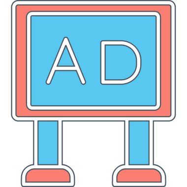 Poster ağ simgesi, vektör illüstrasyonu