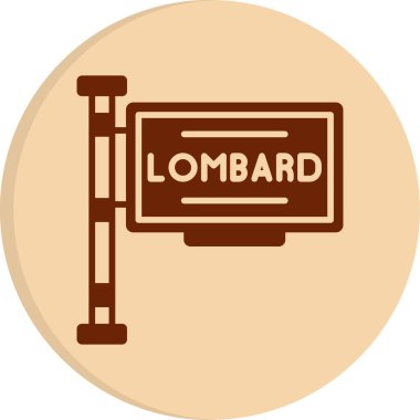 Lombard imza web simgesi, vektör illüstrasyonu
