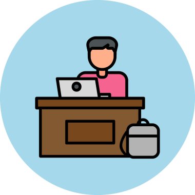 ofis çalışanı simgesi vektör illüstrasyon