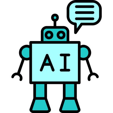  Chatbot simgesi, vektör illüstrasyonu basit tasarım