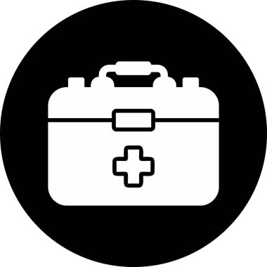 İlk Yardım Kit web simgesi, vektör illüstrasyonu 