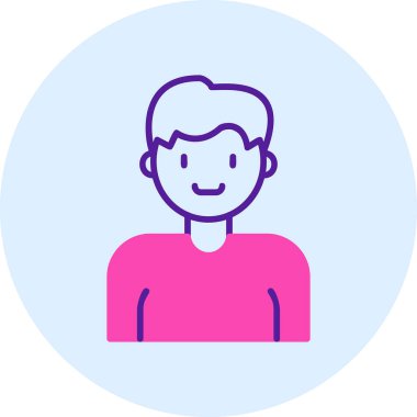 İnsan avatar web simgesi basit illüstrasyon 