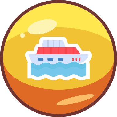 Yolcu gemisi. Web simgesi basit illüstrasyon