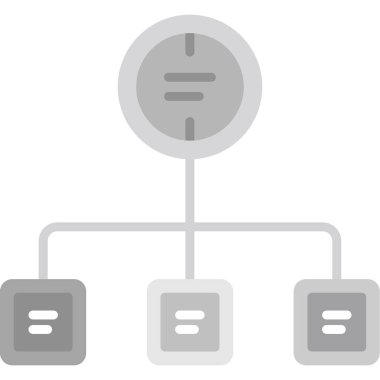 İş diyagramı simgesi. Ağ şeması simgesi. Veritabanı sembolü, vektör illüstrasyonu