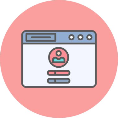 Günlük Kaydı Web simgesi, vektör illüstrasyonu