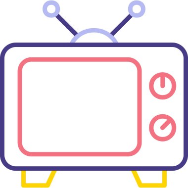 televizyon simgesi, basit vektör illüstrasyonu