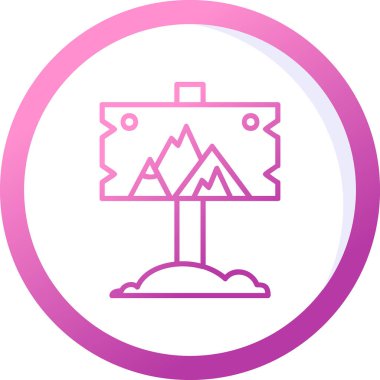 dağlar İmza kutusu vektör illüstrasyonuName