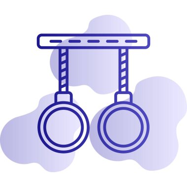 Modern Jimnastik Halkaları simgesinin vektör çizimi            