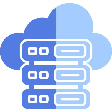 Bulut Sunucusu simgesi, vektör illüstrasyonu basit tasarım