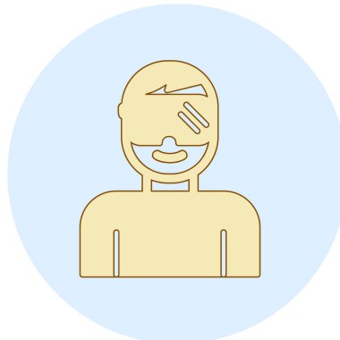 Artırılmış gerçeklik gözlüğü olan adam ikon vektör illüstrasyon tasarımı