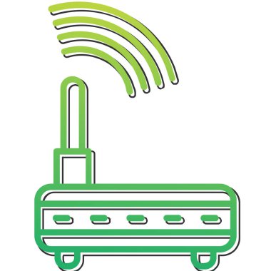 WiFi yönlendirici kutsal kişilerin resmi, vektör çizim