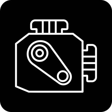 Araba Motoru Web simgesi, vektör illüstrasyonu