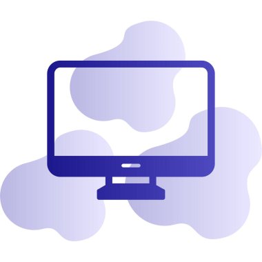 Bilgisayar monitörü. Web simgesi basit illüstrasyon 