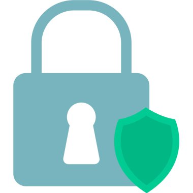 Asma kilit. Web simgesi basit illüstrasyon