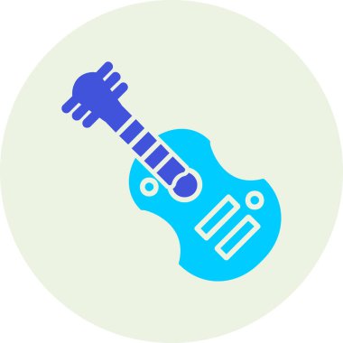 Gitar web simgesi, vektör çizim 