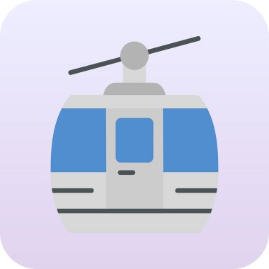 Kablo araba simgesi, vektör illüstrasyonu 