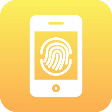 Parmak izi simgesi vektör çizelgesine sahip akıllı telefon