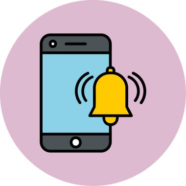 telefon bildirim simgesi, vektör illüstrasyonu basit tasarım