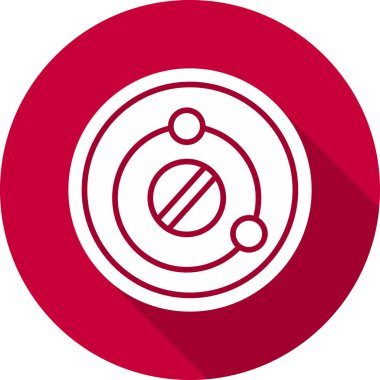 Güneş sistemi, galaksi ikonu. Beyaz arkaplanda izole