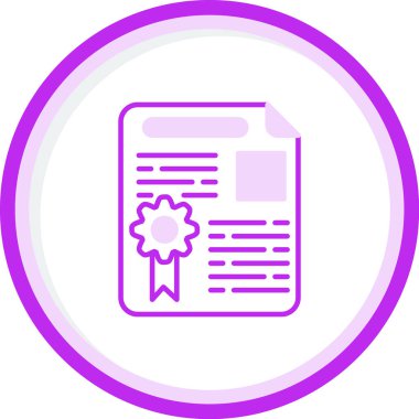 Lisans sertifikası simgesi, vektör illüstrasyonu basit tasarım