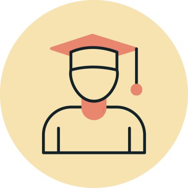 Öğrenci. Web simgesi basit illüstrasyon 