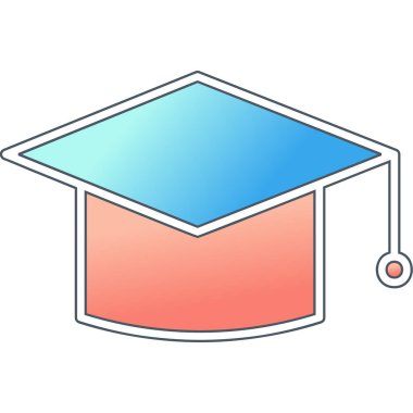 mezuniyet şapkası, web simgesi basit illüstrasyon