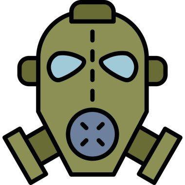 Gaz Maskesi ağ simgesi, vektör illüstrasyonu 