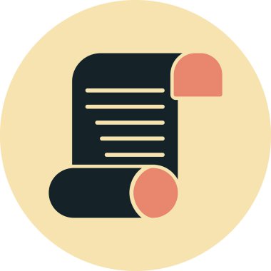 Kağıt parşömen. Web simgesi basit illüstrasyon                