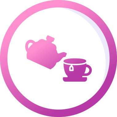 Çaydanlık ve çaydanlık ikon vektör çizimi