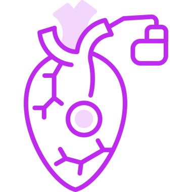 Kalp pili ağ simgesi, vektör illüstrasyonu