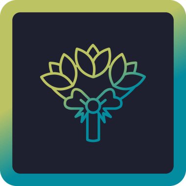 Çiçek buketi. Web simgesi basit illüstrasyon