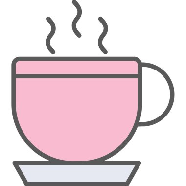 Kahve Kupası web simgesi, vektör çizim 