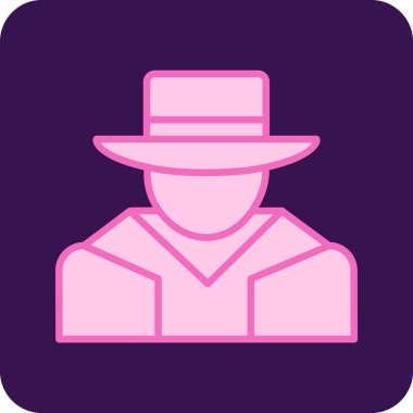 Şapkalı adam. Web simgesi basit illüstrasyon