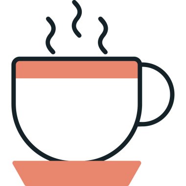 Kahve Kupası web simgesi, vektör çizim 