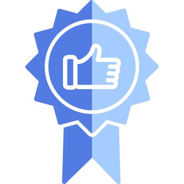 Başparmak Yukarı simgesi ve vektör illüstrasyonuyla En İyi Uygulama Rozeti  