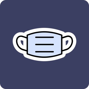 Tıbbi maske ikonu, düz stil. vektör illüstrasyonu 