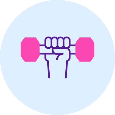 Dumbbell simgesi ile El 'in vektör illüstrasyonu 