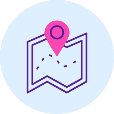 harita simgesinin vektör illüstrasyonu 