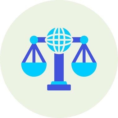 Uluslararası Hukuk simgesinin vektör illüstrasyonu