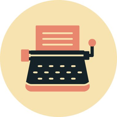 Daktilo. Web simgesi basit illüstrasyon 