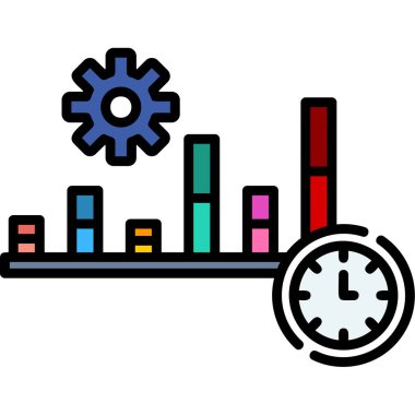  Üretim düzlüğü simgesi, vektör illüstrasyonu