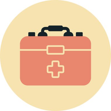 İlk Yardım Kit web simgesi, vektör illüstrasyonu 