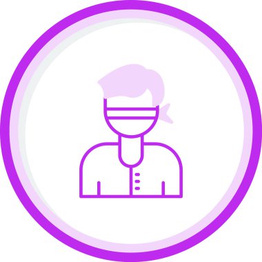 Gözleri bağlı bir adam. Web simgesi vektör illüstrasyonu