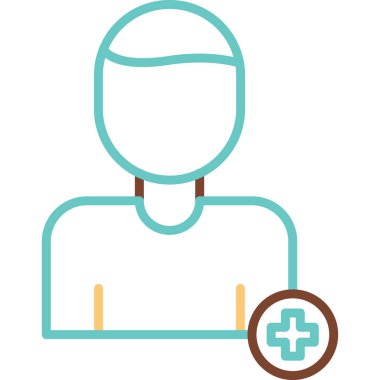 Tıbbi haç simgesi olan adam, vektör illüstrasyonu 