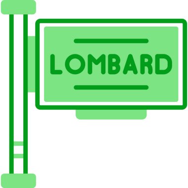 Lombard imza web simgesi, vektör illüstrasyonu