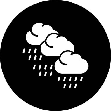 Yağmurlu bulutlar. Web simgesi basit illüstrasyon