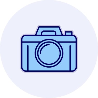 Bir fotoğraf makinesi simgesinin vektör illüstrasyonu
