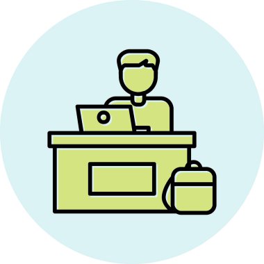 ofis çalışanı simgesi vektör illüstrasyon