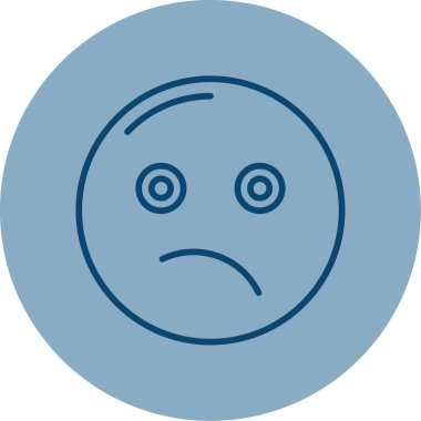 üzgün emoji simgesi, basit tasarım illüstrasyonu 
