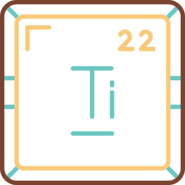 Periyodik tablo simgesinin titanyum kimyasal elementi